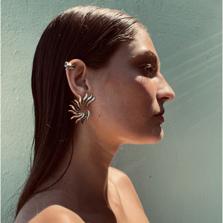 'Phoenix' earrings FLAME | OR SEMICR 12B ARG